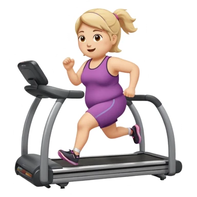 girl running on treadmill fat sticker