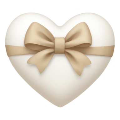 white heart with beige bow sticker