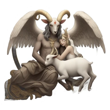 Baphomet and the lovers card sticker