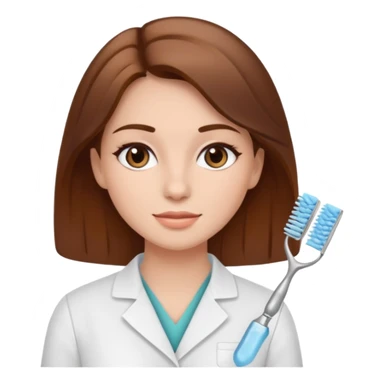 Girl being an esthetician brown hair  sticker