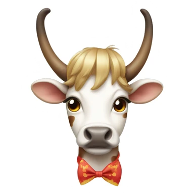 Moo deng with a bow on her head  sticker