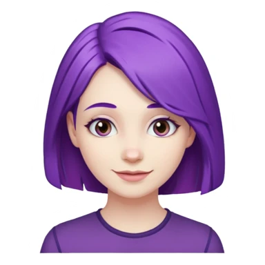 woman with purple hair sticker