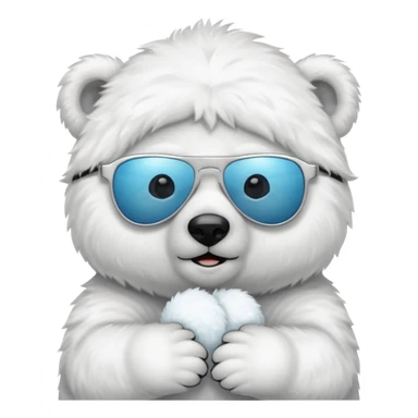 baby Polar bear with sun glassé sticker