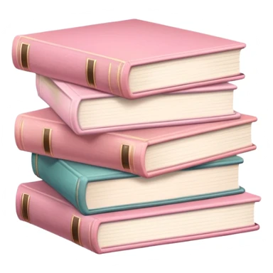 Stack of pastel pink books sticker