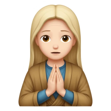 Pleading face with hands praying  sticker