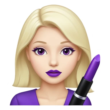 woman with purple colored lips sticker