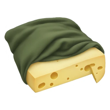 sleeping emoji as cheese / and the blanket is dark green sticker