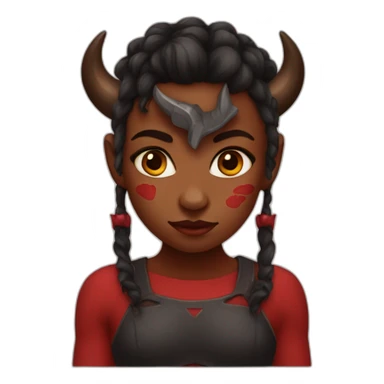 Black and red girl Minotaur sticker