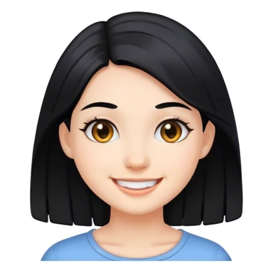 smiling girl with black hair sticker