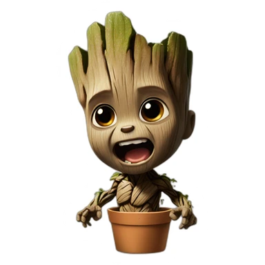 Baby groot yelling mad sticker