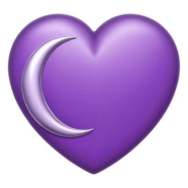 purple heart with a crescent moon sticker