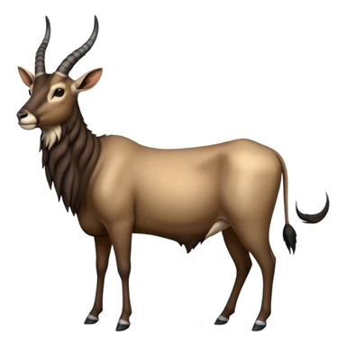 Wildebeest-antelope-ox-bull-gazelle-fusion-animal-hybrid-creature, full body sticker