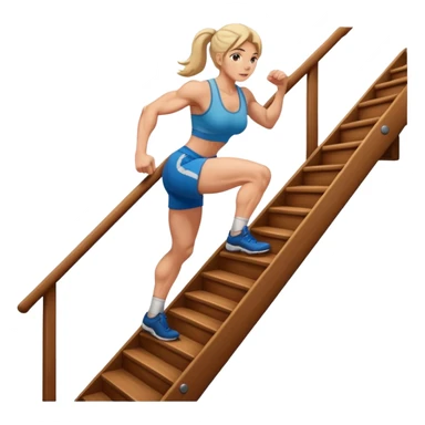 woman climbing stairs sticker