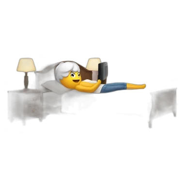 Watching tv on bed sticker