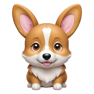 Cinematic Cute Fawn Corgi Portrait Emoji, Head tilted playfully and inquisitively, with a sleek fawn coat adorned with bright white patches and perky ears, round, sparkling brown eyes filled with curiosity, Simplified yet irresistibly adorable features, highly detailed, glowing with a warm, friendly glow, high shine, affectionate and lively, stylized with a touch of whimsy, bright and endearing, soft glowing outline, capturing the essence of a mischievous yet loving pup, so playful it feels like it could bound out of the screen and into your arms! sticker