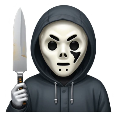 Ghostface from Scream holding a knife sticker