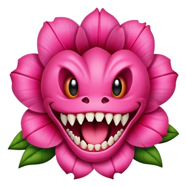  carnivorous pink flower with teeth sticker
