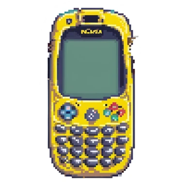 Nokia 3310 phone, pixel art style sticker