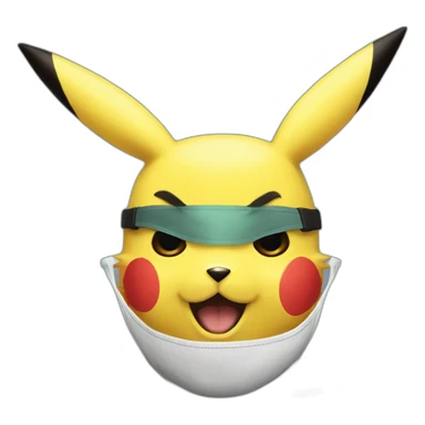 pikachu portrait with a facemask on sticker