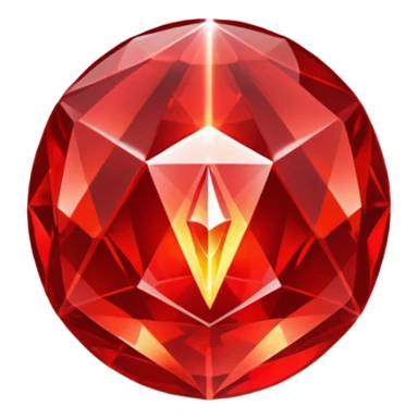 Red crystal with a red glow coming from its center. In the center of the crystal a $ sticker