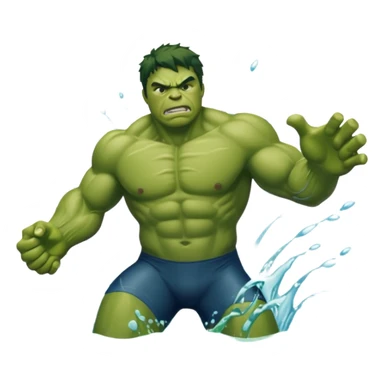 Hulk swimming sticker