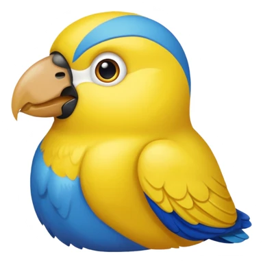 Pappagallo giallo e blu con il giallo sul petto le ali e la coda blu e la fronte poco poco verde sticker