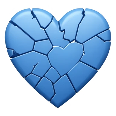Broken blue heart sticker