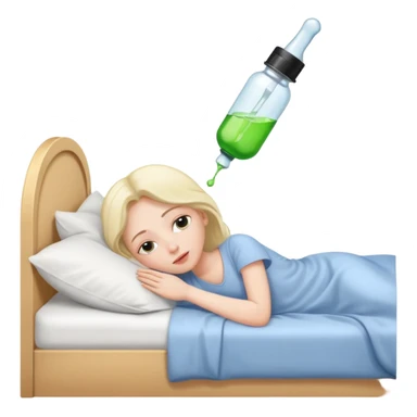 person in bed dreaming of a dropper bottle sticker