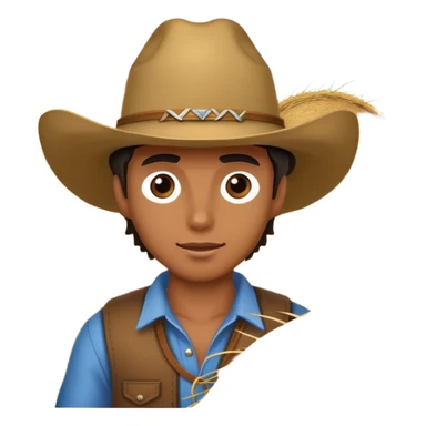 cowboy with hay sticker