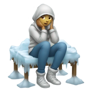 Girl with frozen toes sticker