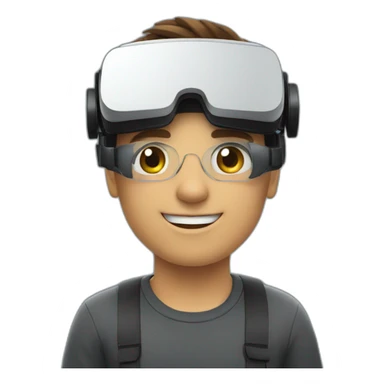 person wearing meta virtual reality goggles sticker