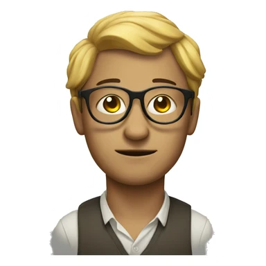 A man with round glasses tied with a ropes  sticker