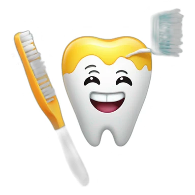happy tooth brush sticker