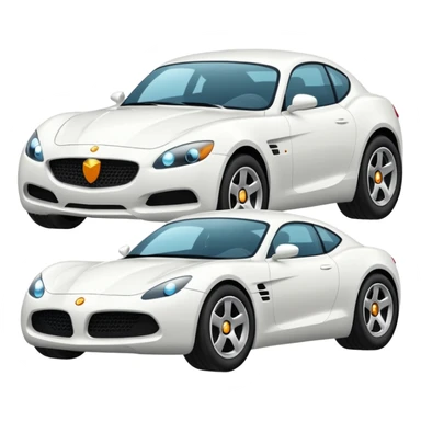 a white car on a black background. Lots of details sticker