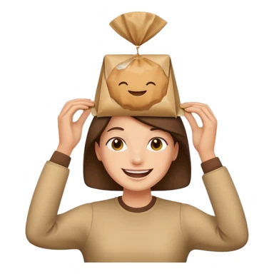 A teabag on top of head sticker