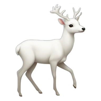 white deer walking at the beach sticker