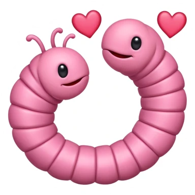 worm with hearts sticker