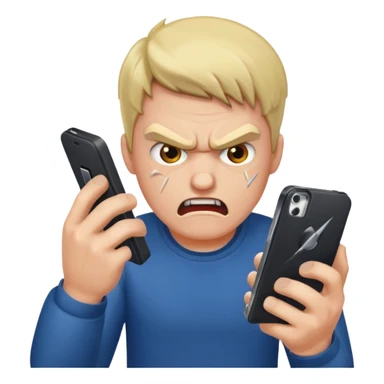 Guy breaking a phone  sticker