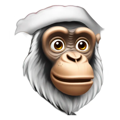 Chimpanzee santa sticker