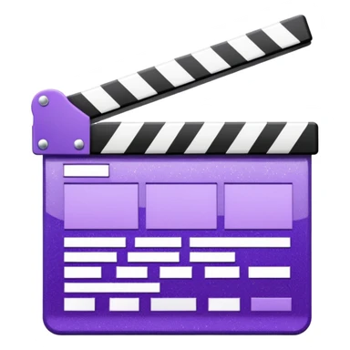 Glitter purple and cian clapperboard sticker