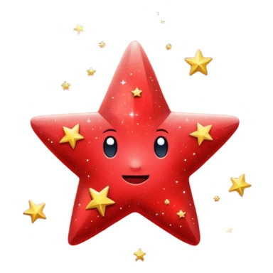 red star glitter space sticker