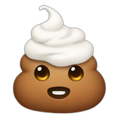 a white and brown poop sticker