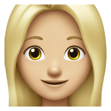 girl, blond long hair, green eyes, smile with white teeth sticker