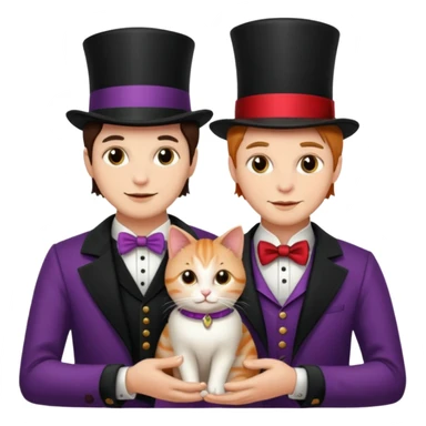 magician couple and their pet cat sticker