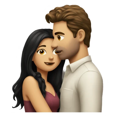 fair haired man kissing dark haired girl sticker