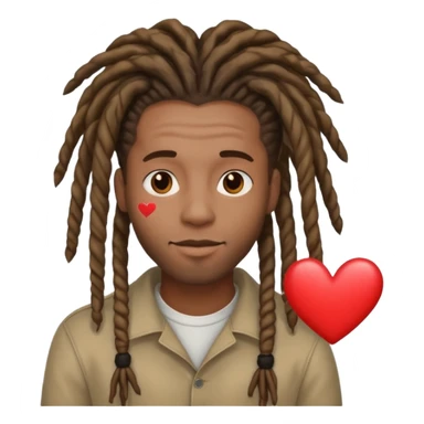 black man w dreads and hearts around him  sticker