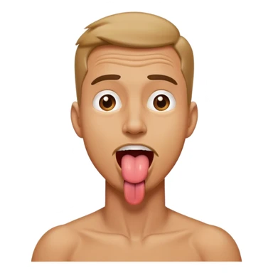 A man that grap his neck whit his tongue out  sticker