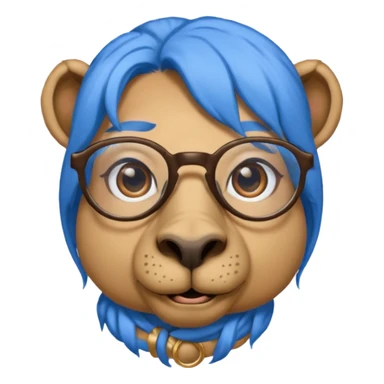 camel face with blue hair and glasses sticker