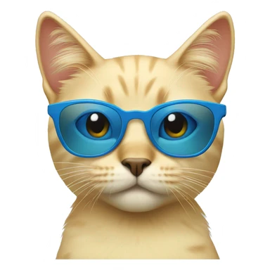 blonde cat with blue sunglasses  sticker