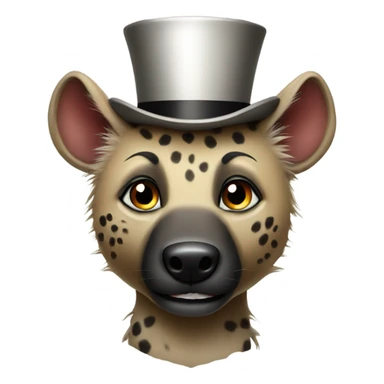 Cute hyena with a top hat sticker